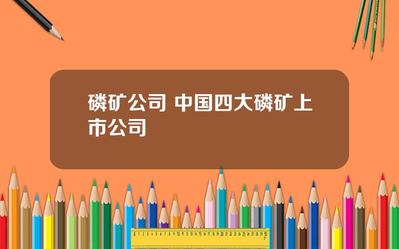 磷矿公司 中国四大磷矿上市公司